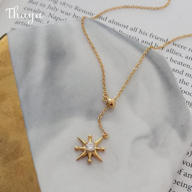 Thaya 925 Silver Eight-Pointed Star Necklace