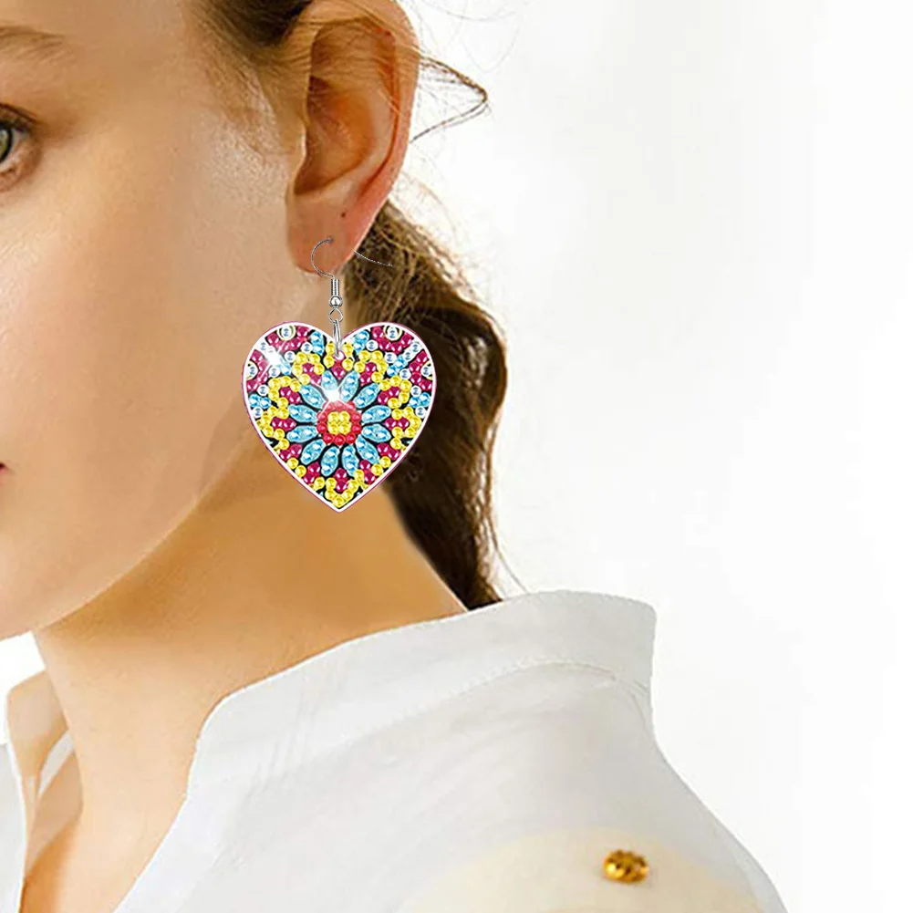 8Pairs Double Sided Diamond Painting DIY Earring Making Kit for Women Girls