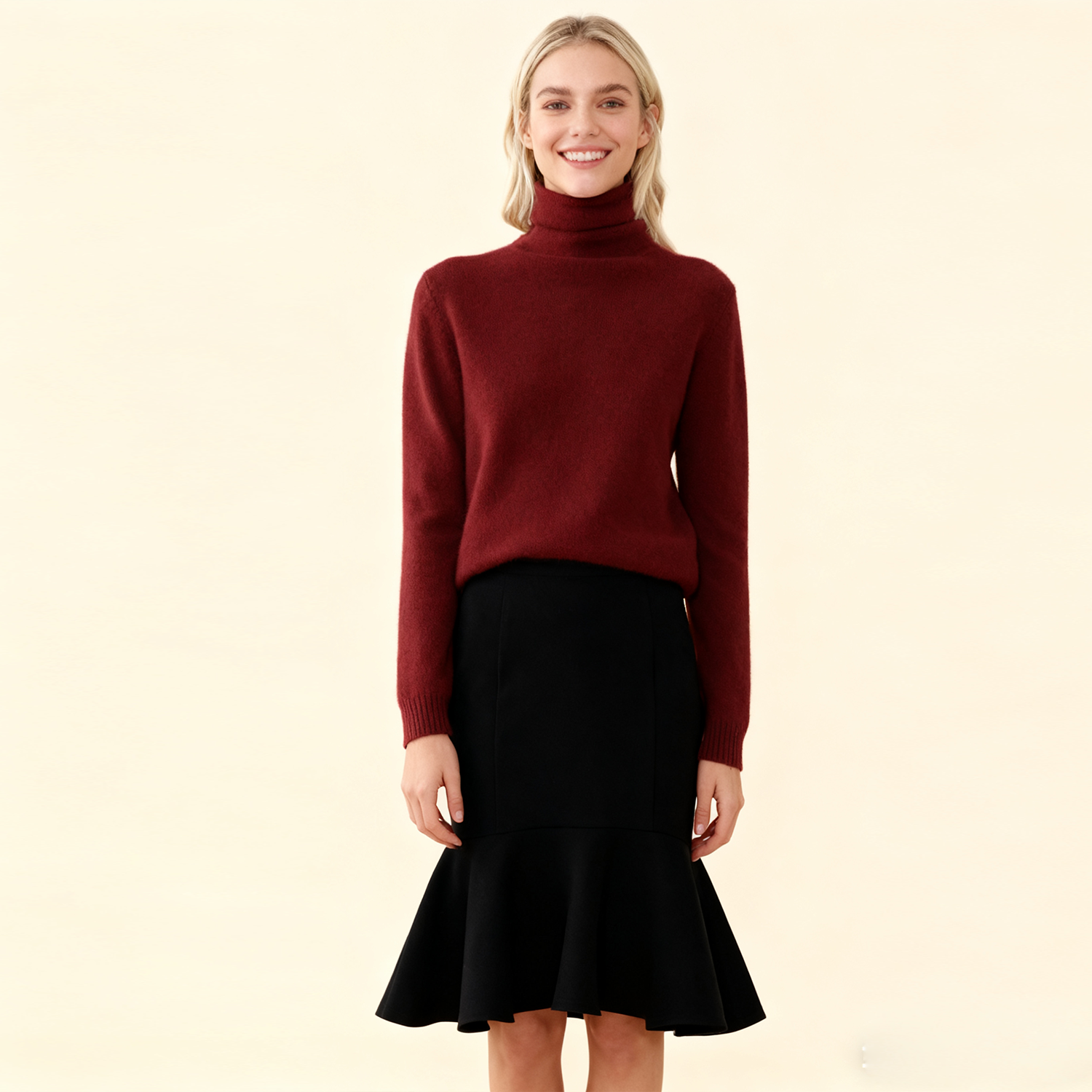 Heaps Collar Soft Women's Cashmere Sweater REAL SILK LIFE