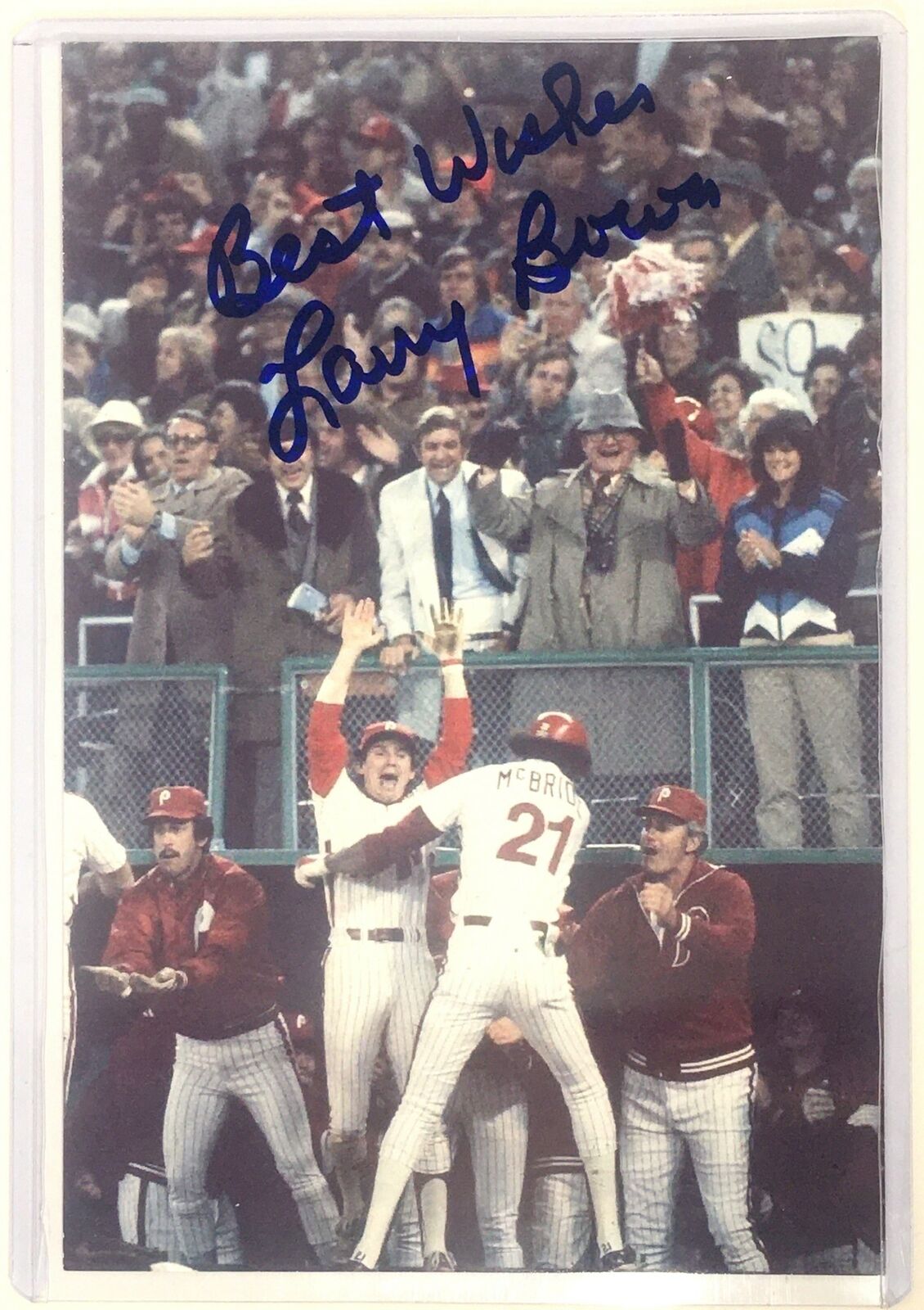 Larry Bowa Signed 4x6 Photo Poster painting Philadelphia Phillies Autograph Auto