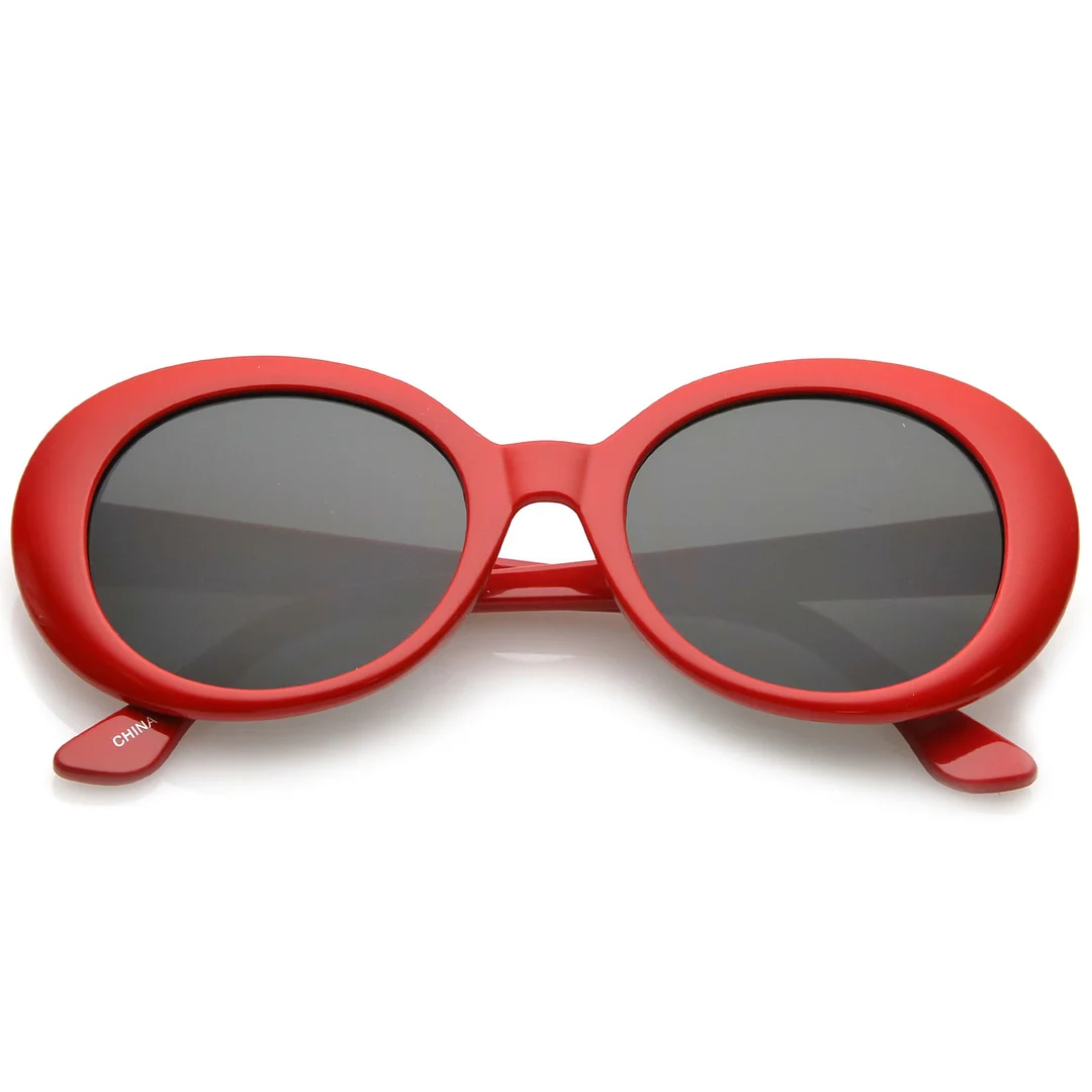 Retro Oval glasses Tapered Arms Neutral Colored Round Lens 53mm