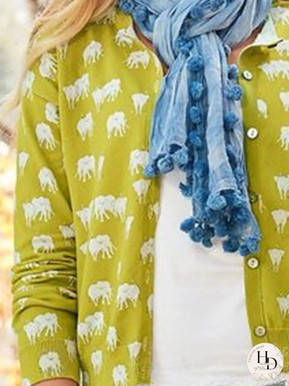 Women Vintage Winter Printed Polyester Mid-weight Micro-Elasticity Plus Size Loose Crew