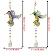 5Pcs DIY Diamond Painting Wind Chimes Crystal Window Suncatcher Craft Set Birthday Gifts Home Garden Decor