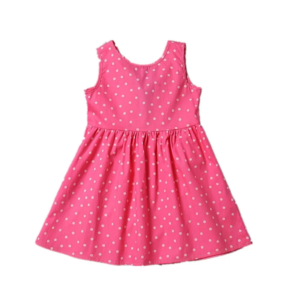 Summer Pineapple Girls Dress Pink Cotton Sleeveless Kids Dress Girls Beach Dress Fashion Kids Clothing Dress for Girls