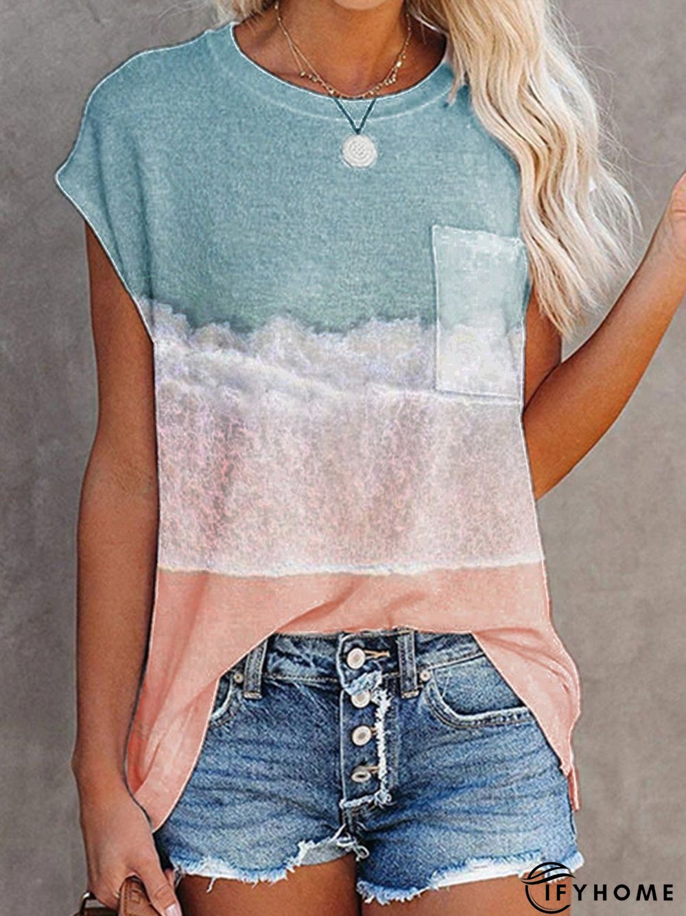 Casual Sleeveless Ombre/tie-Dye Tops | IFYHOME