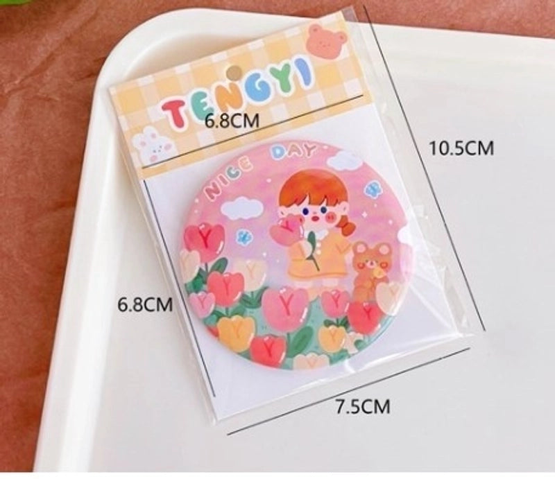 Cute Cartoon Plastic Glass Mirror 1 Piece