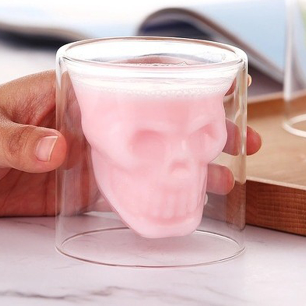 

Wine Glass Cup High Borosilicate Skeleton Skull Double Cup Whisky Bar Tool, 150ml, 501 Original