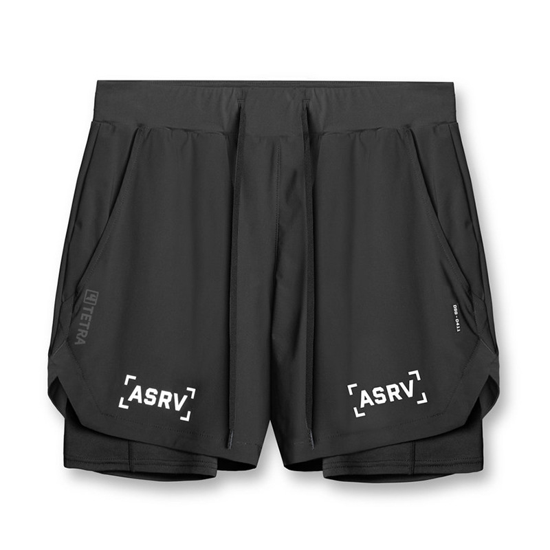 Summer Men's Sports Shorts Anti-glare Pants Men's Outdoor Quick-drying Double-layer Fitness Pants