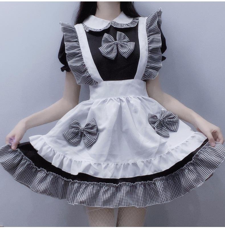 Kawaii French Maid Girl Dress Halloween Cosplay Costume weebmemes