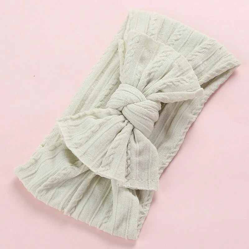 2019 Accessories Headwear Baby Kid Newborn Infant Princess Big Bow Turbon Knot Jacquard Headband Hair Band Candy Color Hairband
