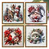 (4pcs) Christmas-18CT Stamped Cross Stitch 30*30cm(Bundle Sale)
