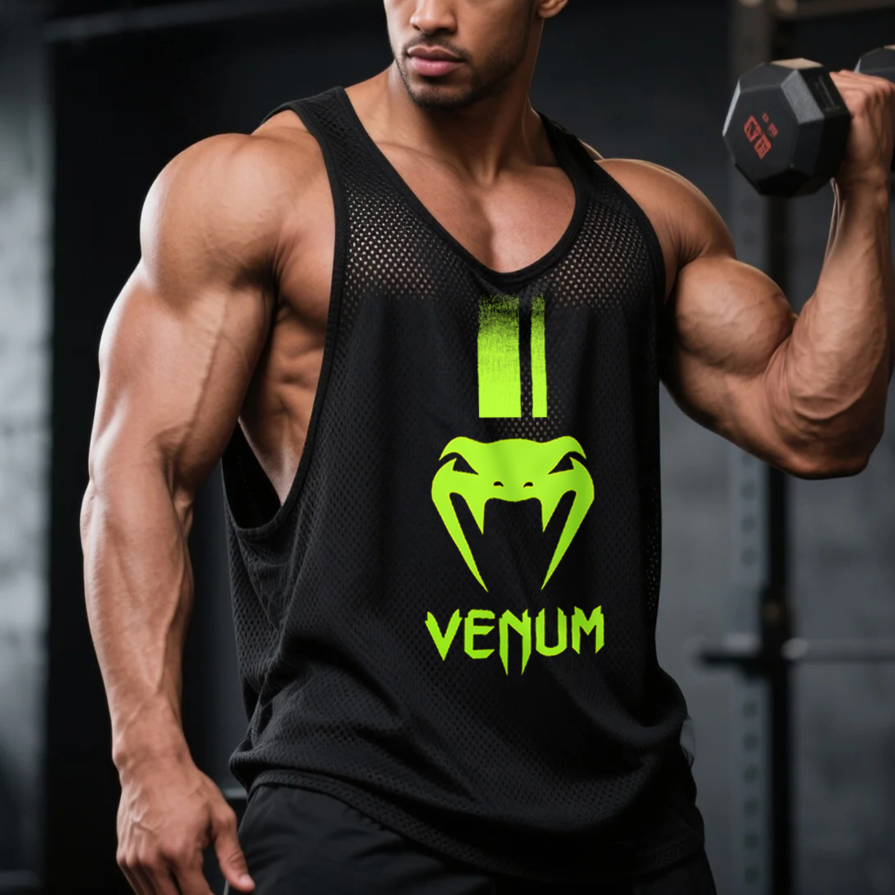 Oversized Loose And Comfortable Mesh Breathable Vest Fitness Sports Extreme Fighting Print Vest / TECHWEAR CLUB / Techwear