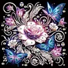 Papillon rose de nuit-peinture spéciale partielle au diamant-30*30cm