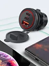 12V-24V Car Charger Socket 3 Ports PD Type C QC 3.0 USB Outlet for Car RV Marine