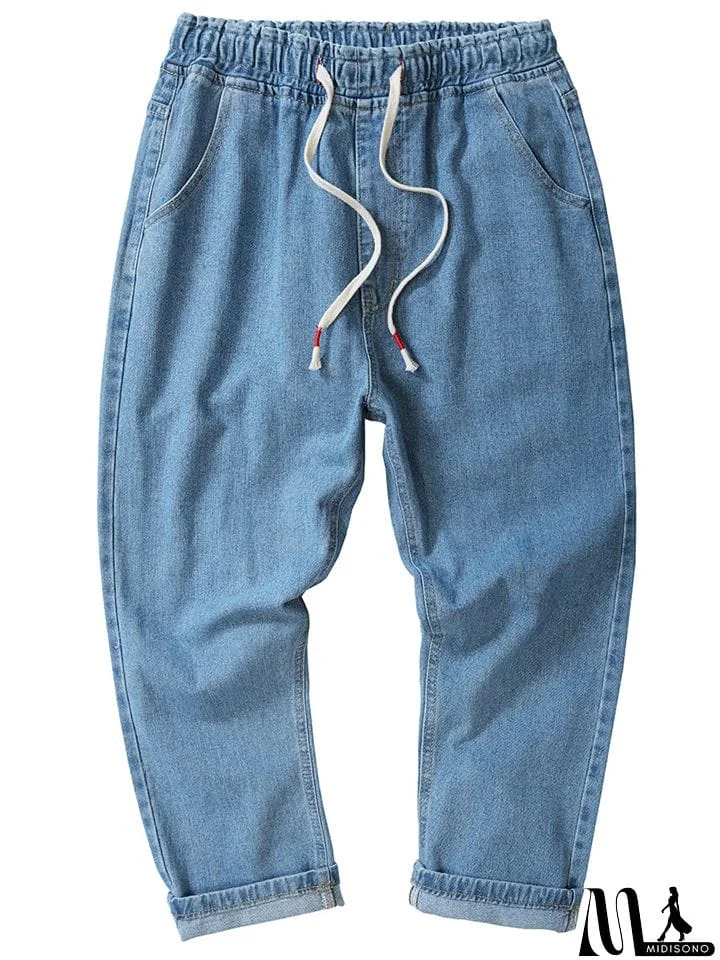 MidiSono - Fashion Men Straight-Leg Loose Casual Long Harem Pants