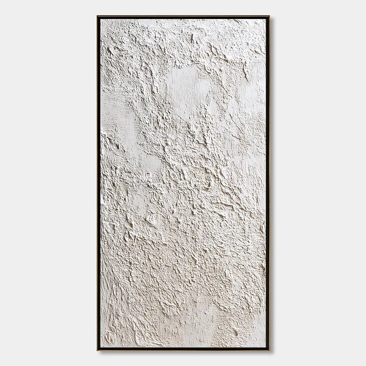 TERRA ALBA: Textured White Wabi Sabi Minimalist Painting（Canvas painting）