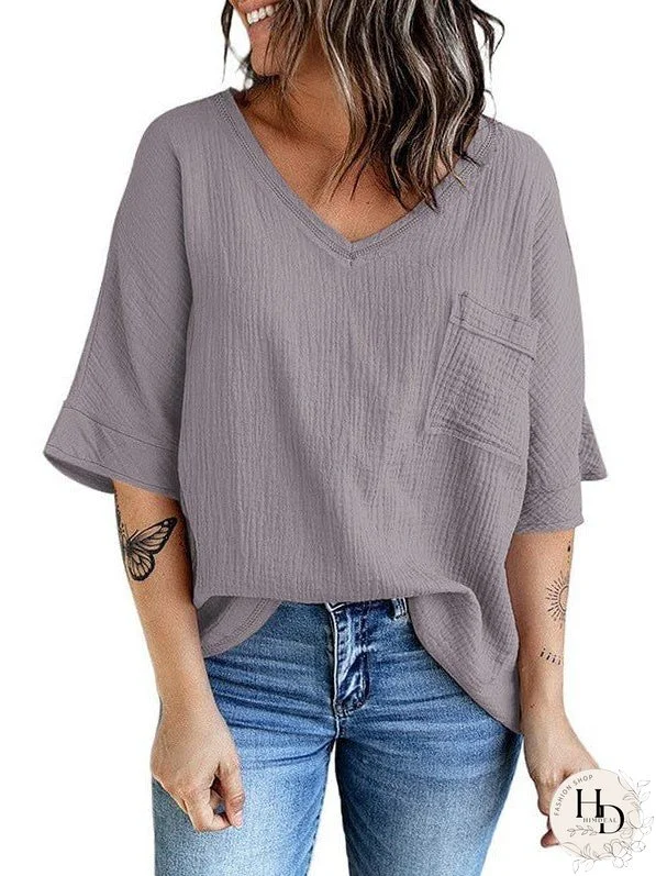 Women's Summer Casual Pocket Tee