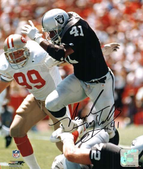 Signed 8x10 NAPOLEON MCCALLUM Oakland Raiders Autographed Photo Poster painting w/COA