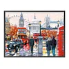 London Street Oil Painting - 11CT Stamped Cross Stitch - 50*40cm