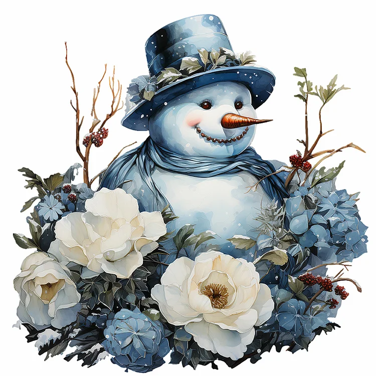 Winter Snowman - Full Round - Diamond Painting (30*30cm)