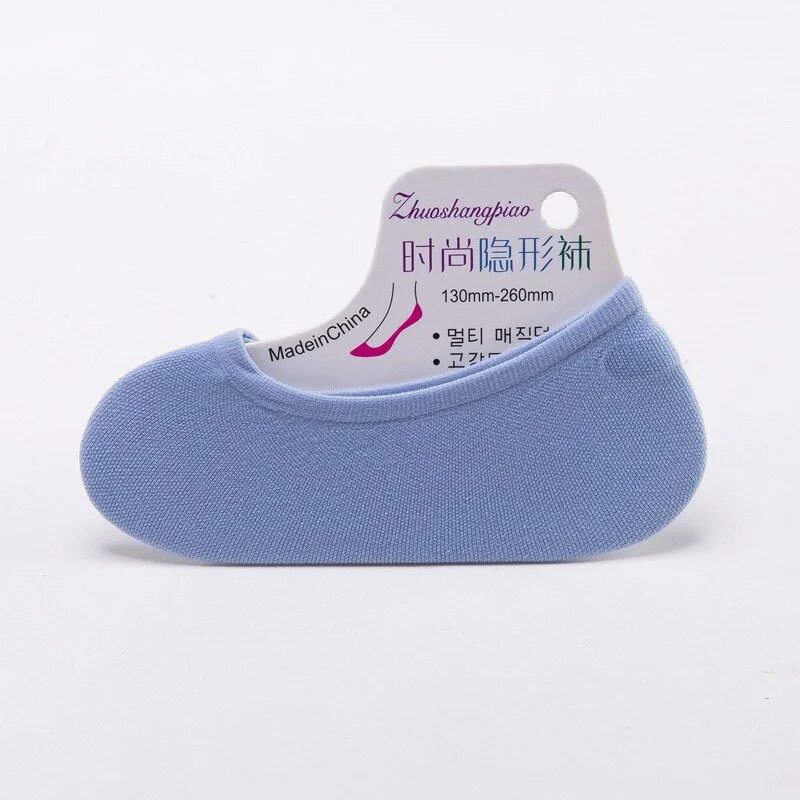 Sock Slippers Women Solid Invisible Silicone Anti-skid Summer Breathable Stretchy Deodorant High Quality Womens Soft Thin Simple