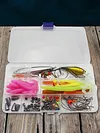 115pcs Fishing Lure Kit Soft and Hard Bait Jig Hooks Sinker Weights Gift for Men