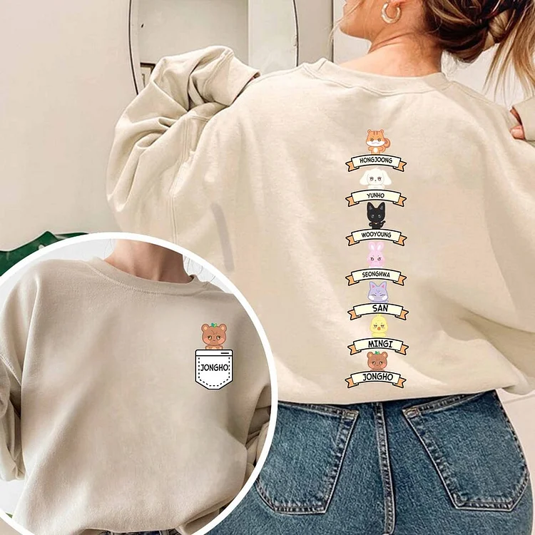 ATEEZ トレーナー Ateez Members Name Aniteez Sweatshirt