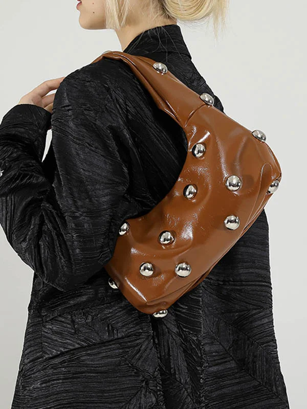 Rivet Geometric Shoulder Bags Handbags