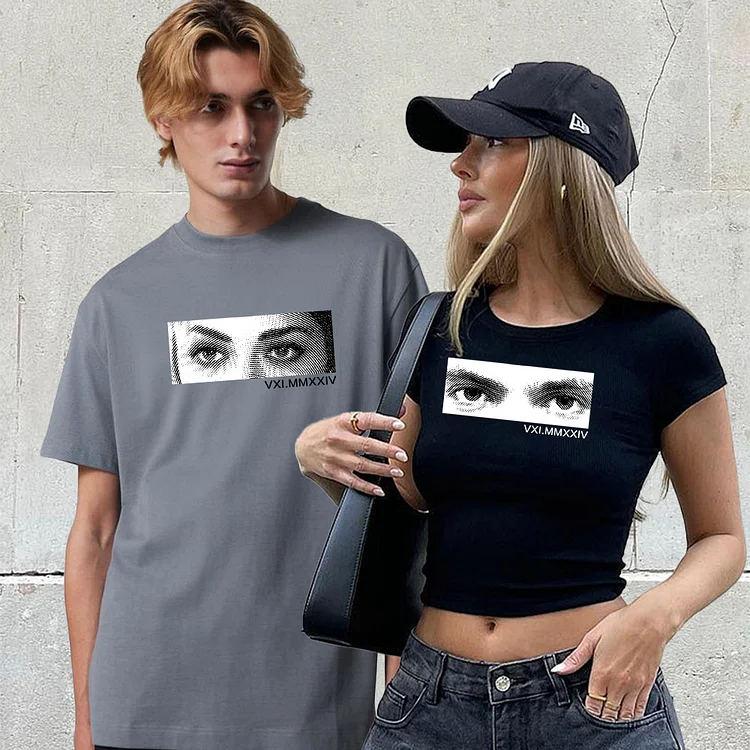 Unique Custom Eyes Shirt With Roman Numerals Perfect Couple Gift Valentine's Day Gifts, Anniversary gift