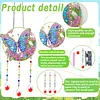 1PC Butterfly 5D DIY Diamond Painting Wind Chimes Suncatcher Kit Double Sided Diamond Art Kits Suncatcher with Crystal Pendant for Home Wall Window Decor Adults DIY Art Craft
