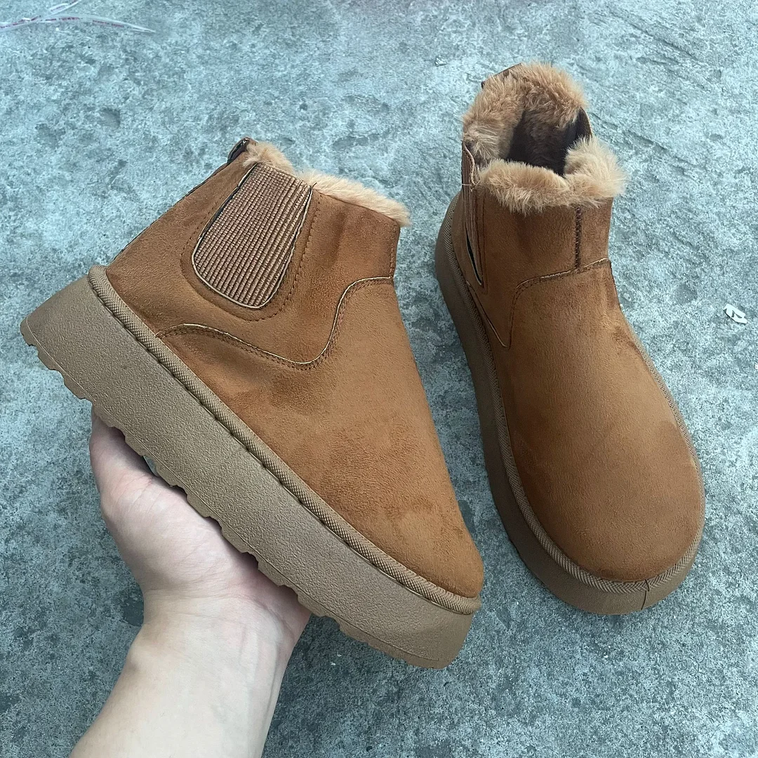 Breakj Breakj 2025 New Women's Thick Snow Boots Inside Plus Velvet Round Head Cotton Boots