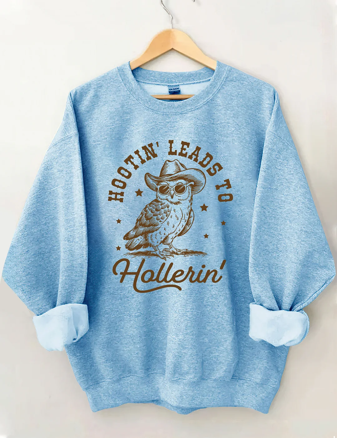 Hootin' Leads To Hollerin' Western Owl Sweatshirt