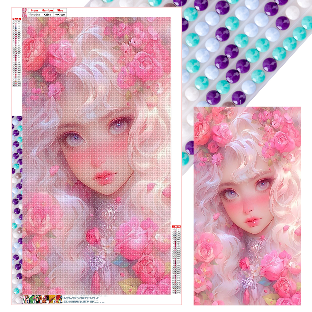 Dream Girl 40*70cm(canvas) full round drill diamond painting