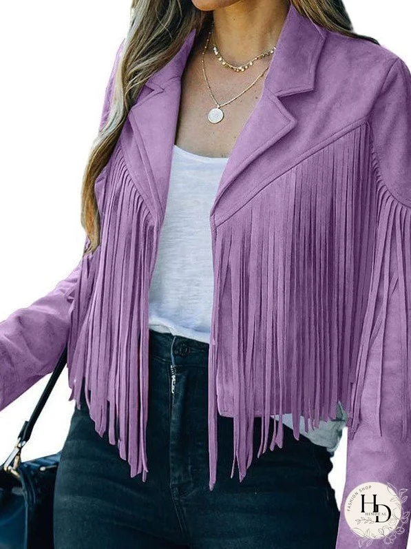 Sophisticated Fringe Suede Jacket