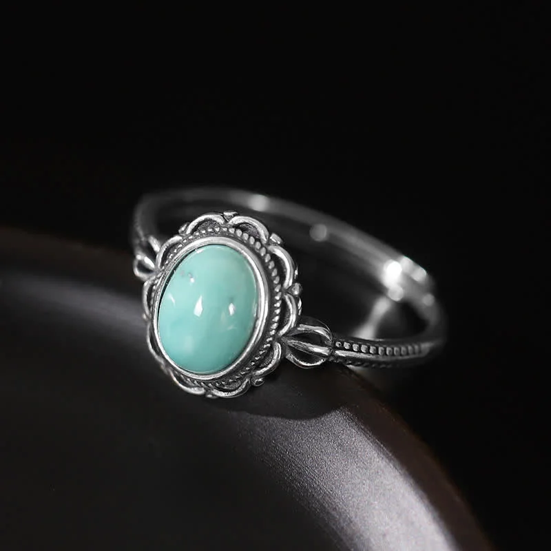 Tibetan Turquoise Red Agate 925 Sterling Silver Protection Ring