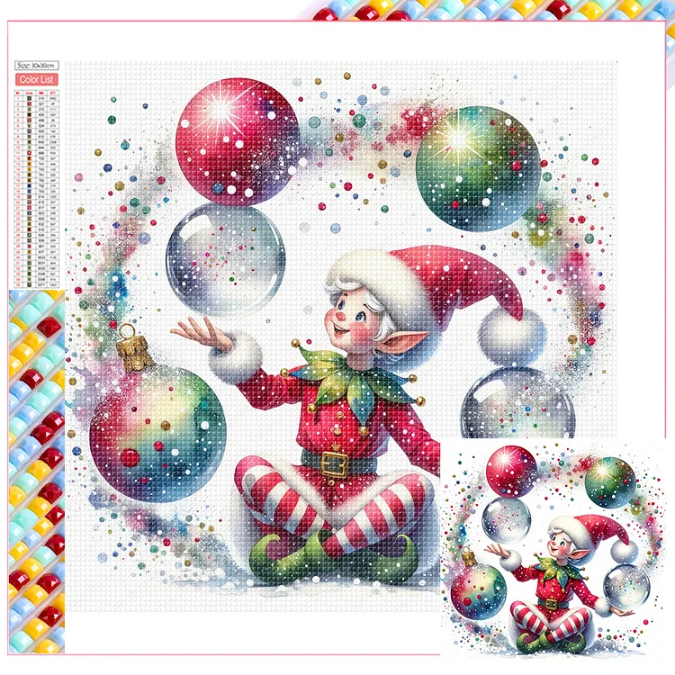Santa Claus And Elves 30*30CM (Canvas) Full Square Drill Diamond Painting gbfke