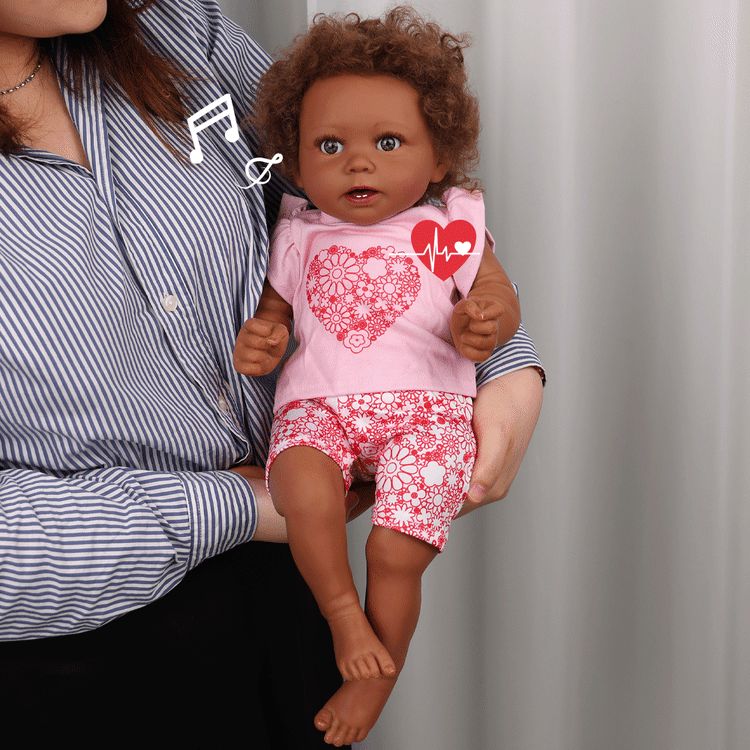 Babeside Stella 20'' Reborns Girl Love African American Toddler Baby Dolls with Heartbeat Coos and Breath