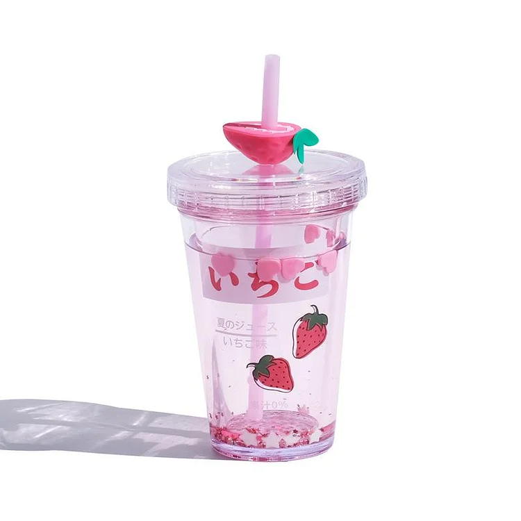 Sparkling Fruit Straw Cup