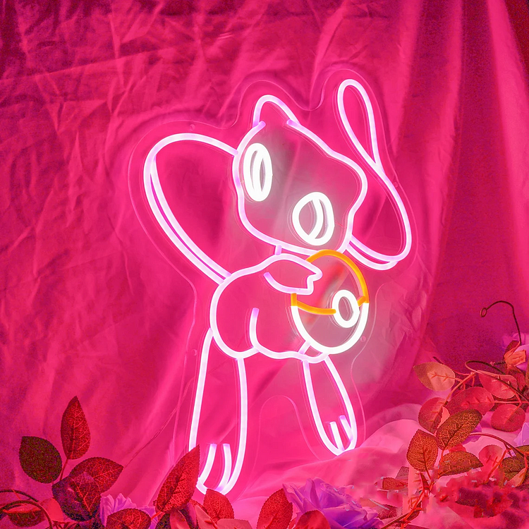 Custom Anime Neon Sign Neon Sign Pokemon Animal Neon MEW Espeon Art Neon Bedroom, Room Decor Fashion Decor Home Decor Gifts For Teens 