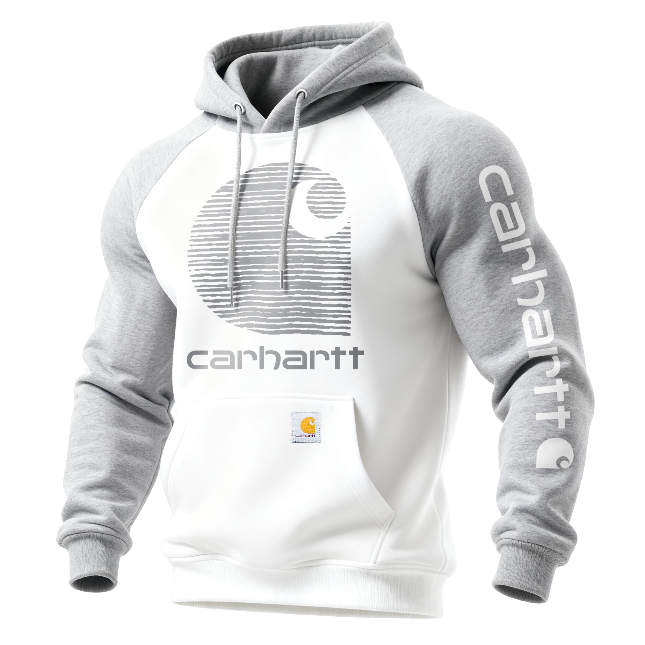 Loose Casual Contrast Color Raglan Sleeve Hooded Sweatshirt