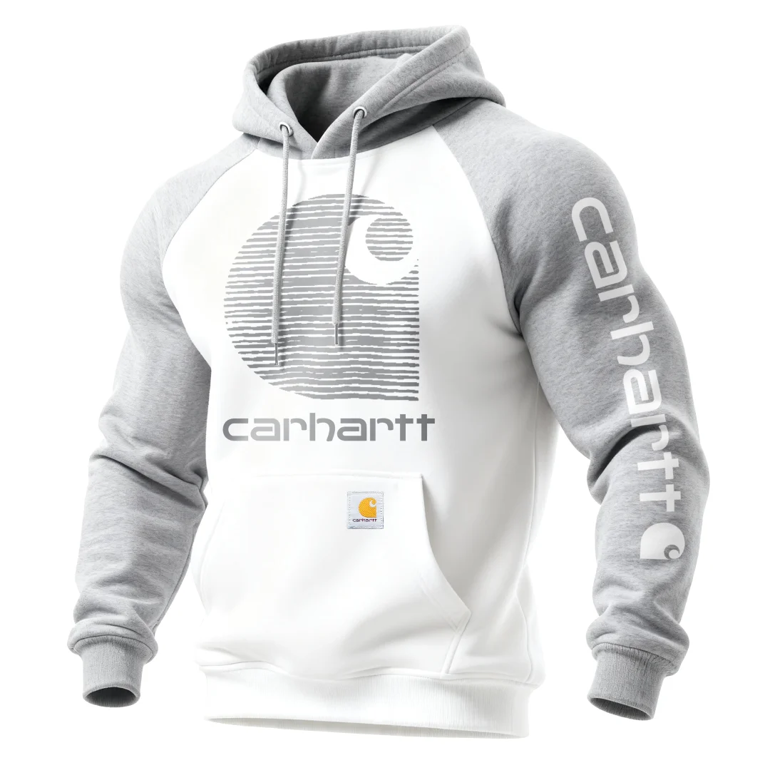 Loose Casual Contrast Color Raglan Sleeve Hooded Sweatshirt