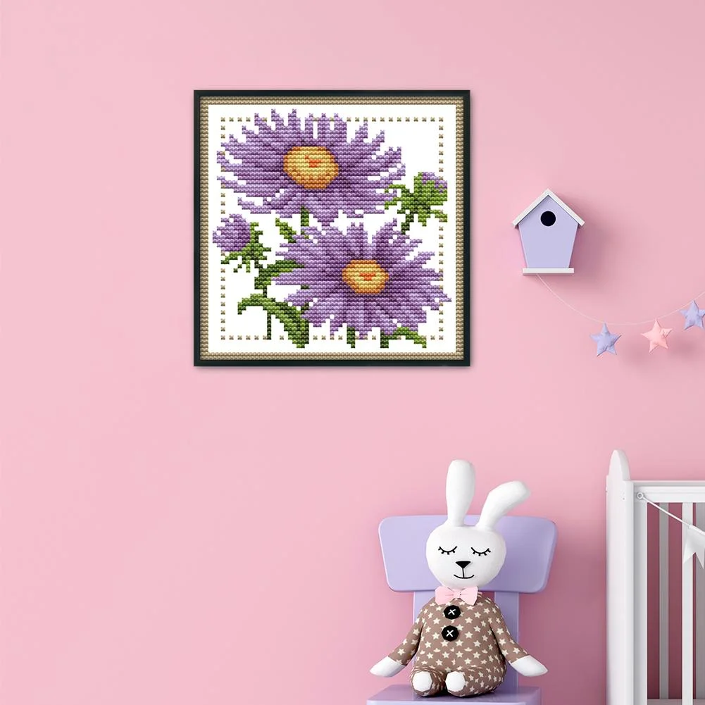 14ct Stamped Cross Stitch - Flower(17*17cm)