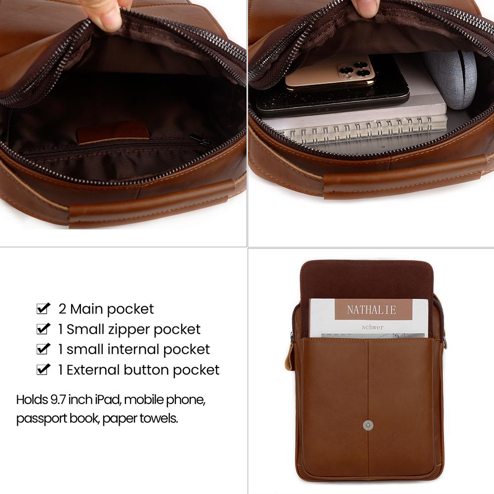 Summer Latest Soft Leather Cell Phone Purse Small Messenger Bag Genuine Leather Man Bags Boys Sling Shoulder Crossbody Bags