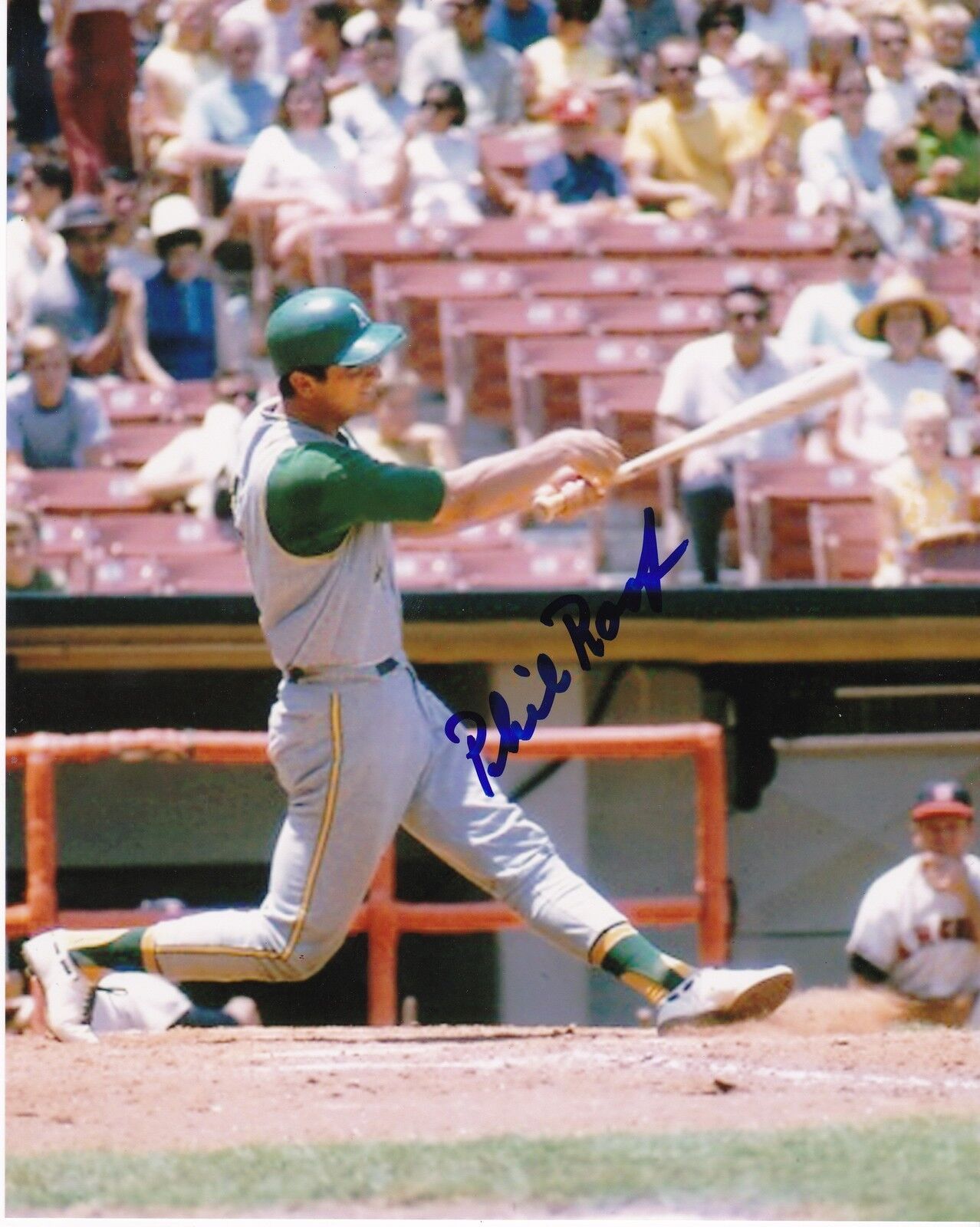 PHIL ROOF OAKLAND A'S ACTION SIGNED 8x10