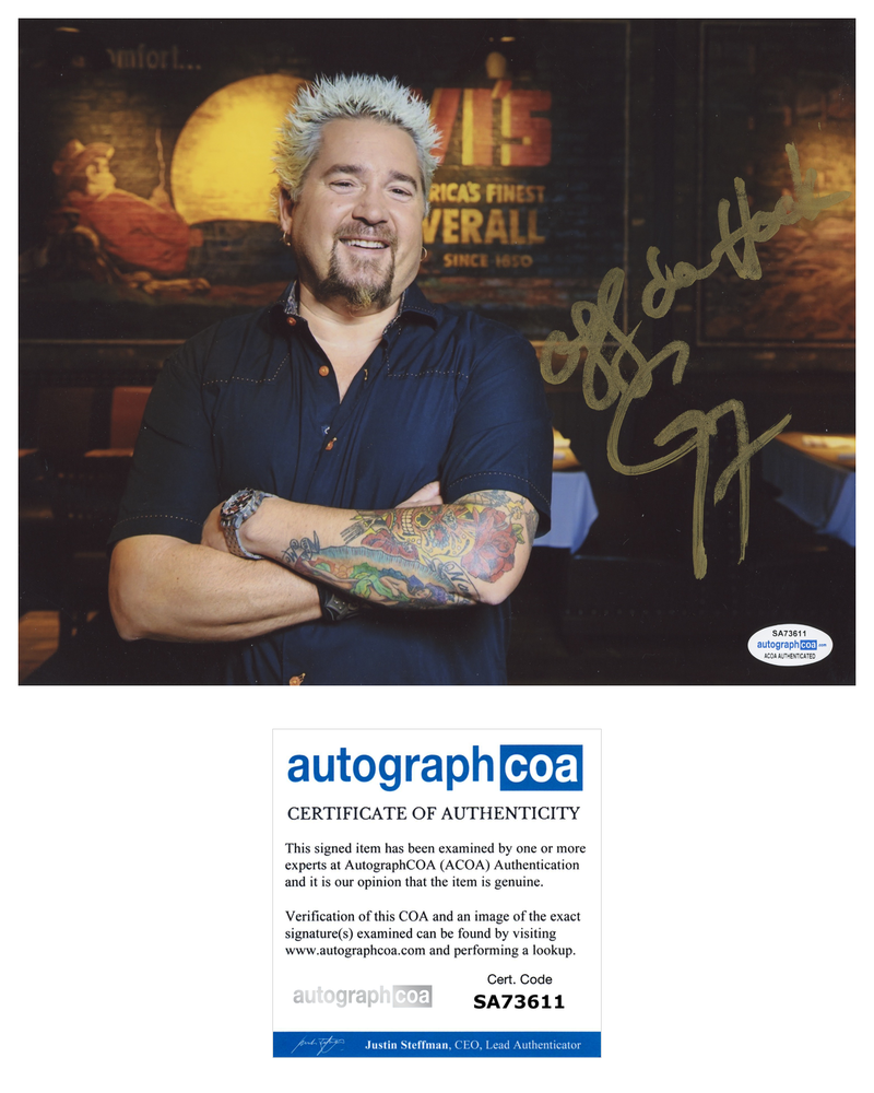 GUY FIERI SIGNED 8X10 Photo Poster painting AUTOGRAPHED FLAVORTOWN  2