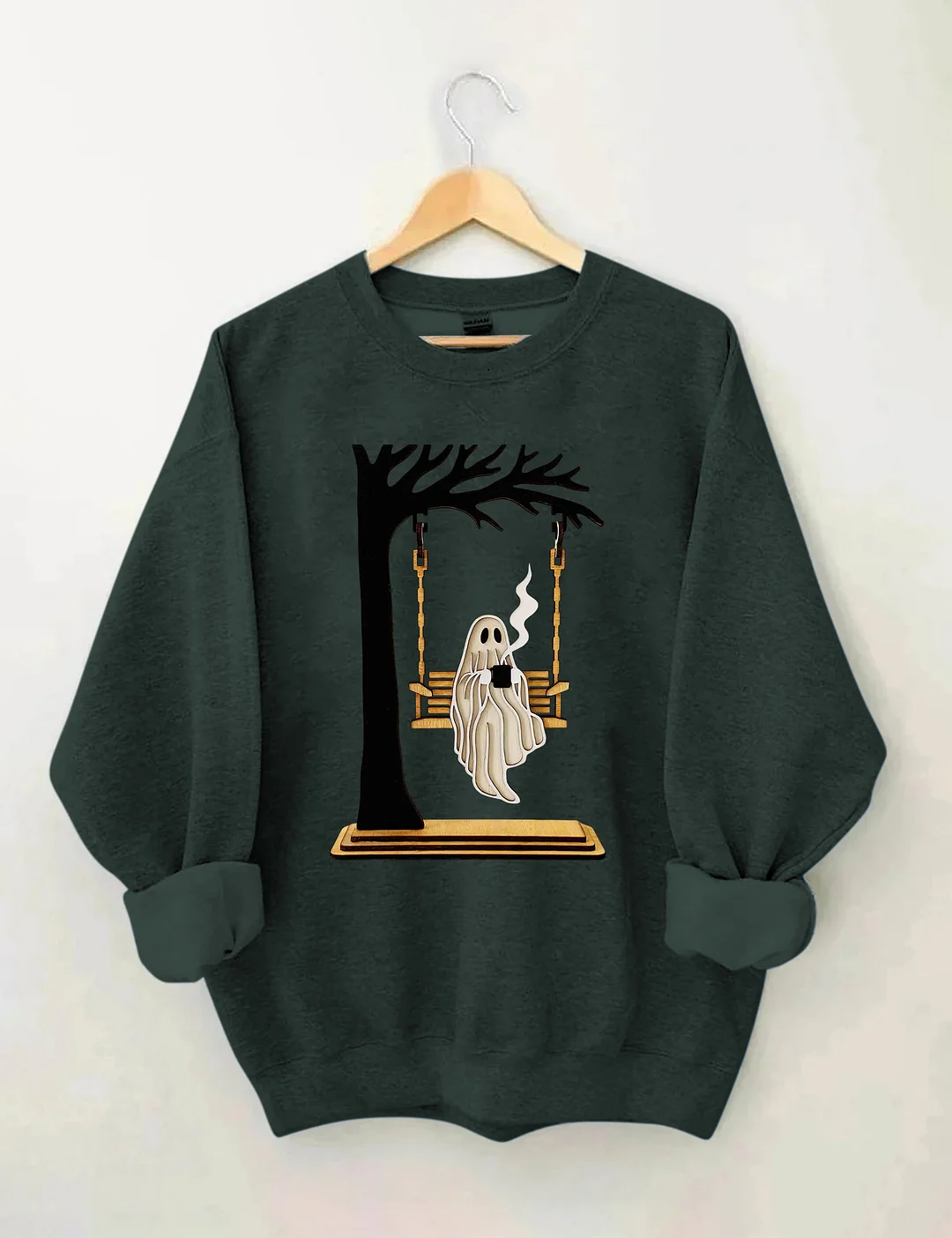 Chilling Ghost On Swing Sweatshirt