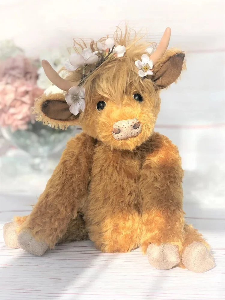 🔥Best Gift- 60% OFF🔥Highland Cow Wearing Flowers "Hamish"-purely handmade