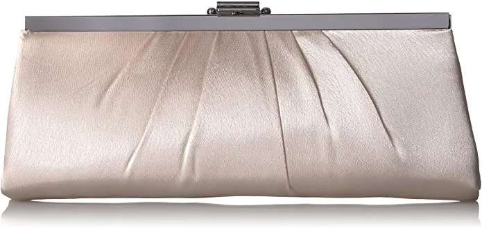 McClintock Blaire Womens Satin Frame Evening Clutch Bag Purse With Shoulder Chain Included