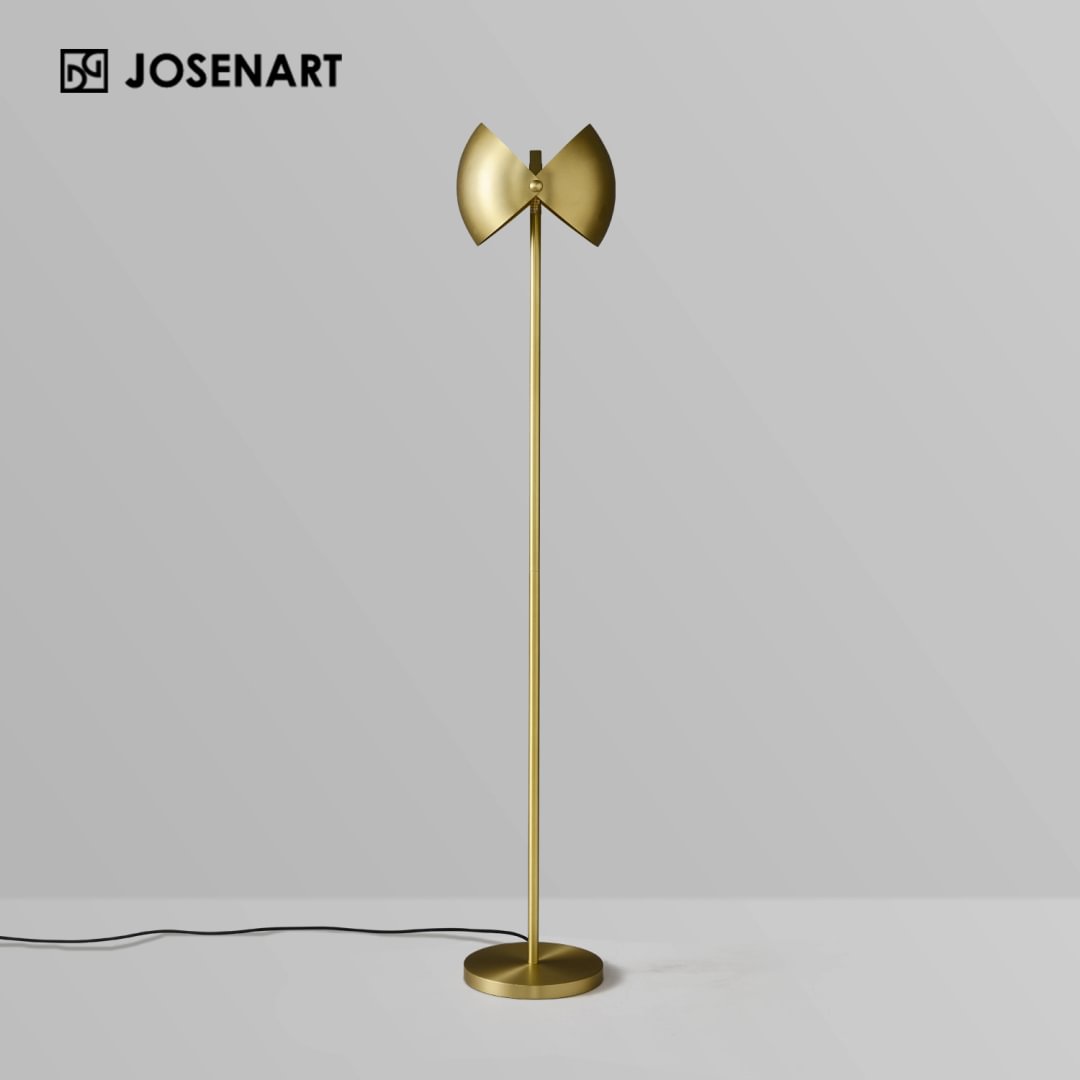Modern Brass Shade Floor Lamp 10"