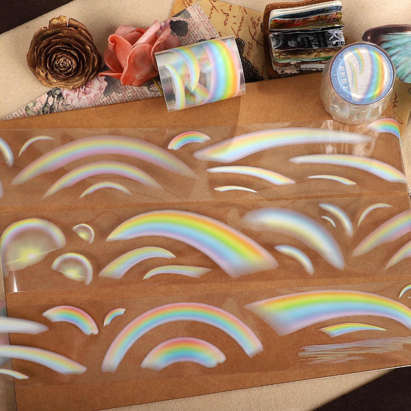 PET 테이프 - 50mm*5m 빈티지 레인보우